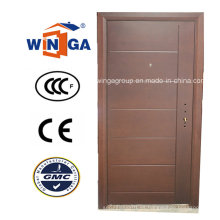 Puerta acorazada de madera de acero de MDF del exterior popular del mercado de Serbia (W-A16)